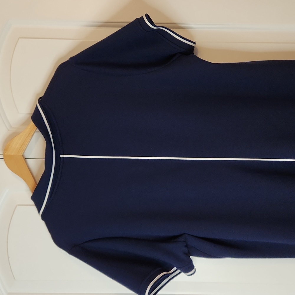 SPANX AirEssentials Pique Polo Midi Dress Polo Shirt Navy White Trim Size XXL - Picture 9 of 13